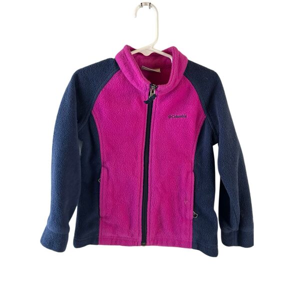 Columbia girls fleece zipper jacket 4t navy - Picture 1 of 8